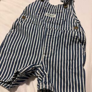 OshKosh B'gosh Navy and White Striped Overalls